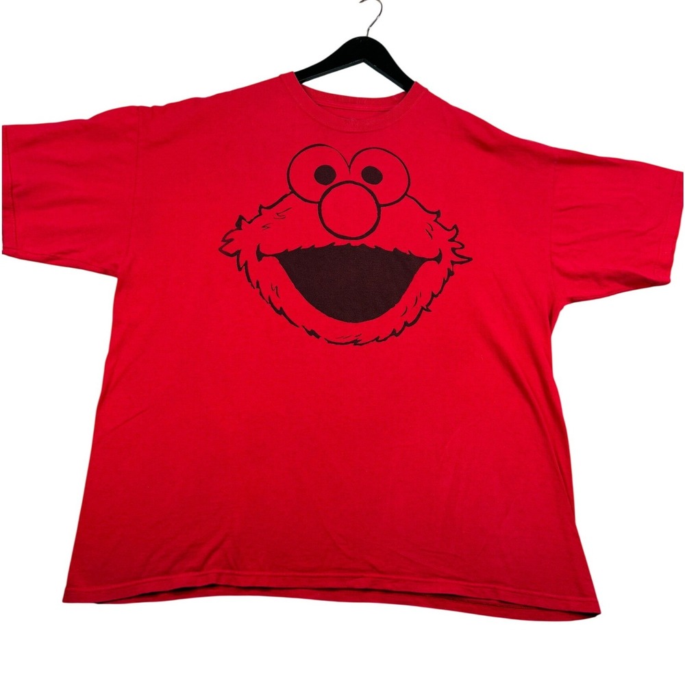 Sesame Street Elmo Red Graphic T-Shirt Mens XXL 100% Cotton Short Sleeve 2XL